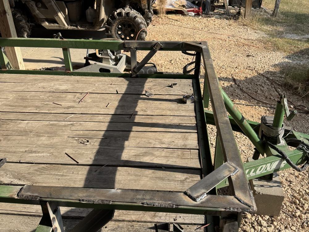 Flatbed trailer being rebuilt